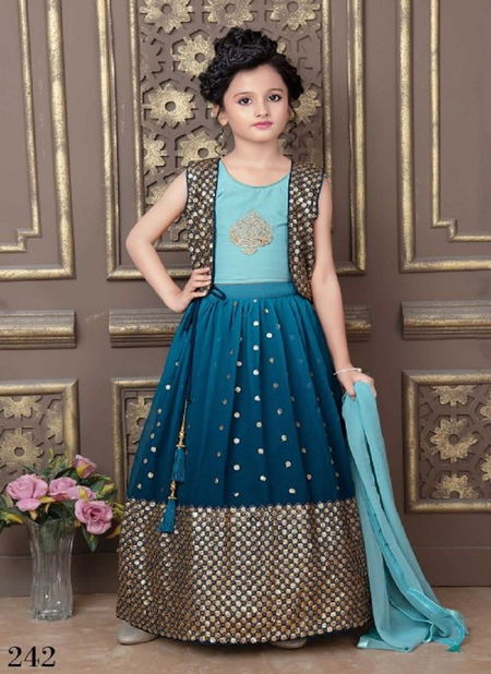 Blue Colour Aaradhna 33 Exclusive Wedding Wear Kids Lehenga Collection 242 Catalog